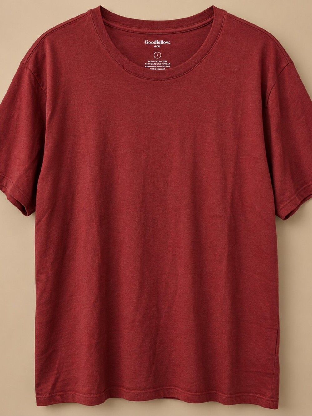 Goodfellow & Co Men’s Large Dark Red Every Wear Crew Neck T-Shirt NWT Normcore C